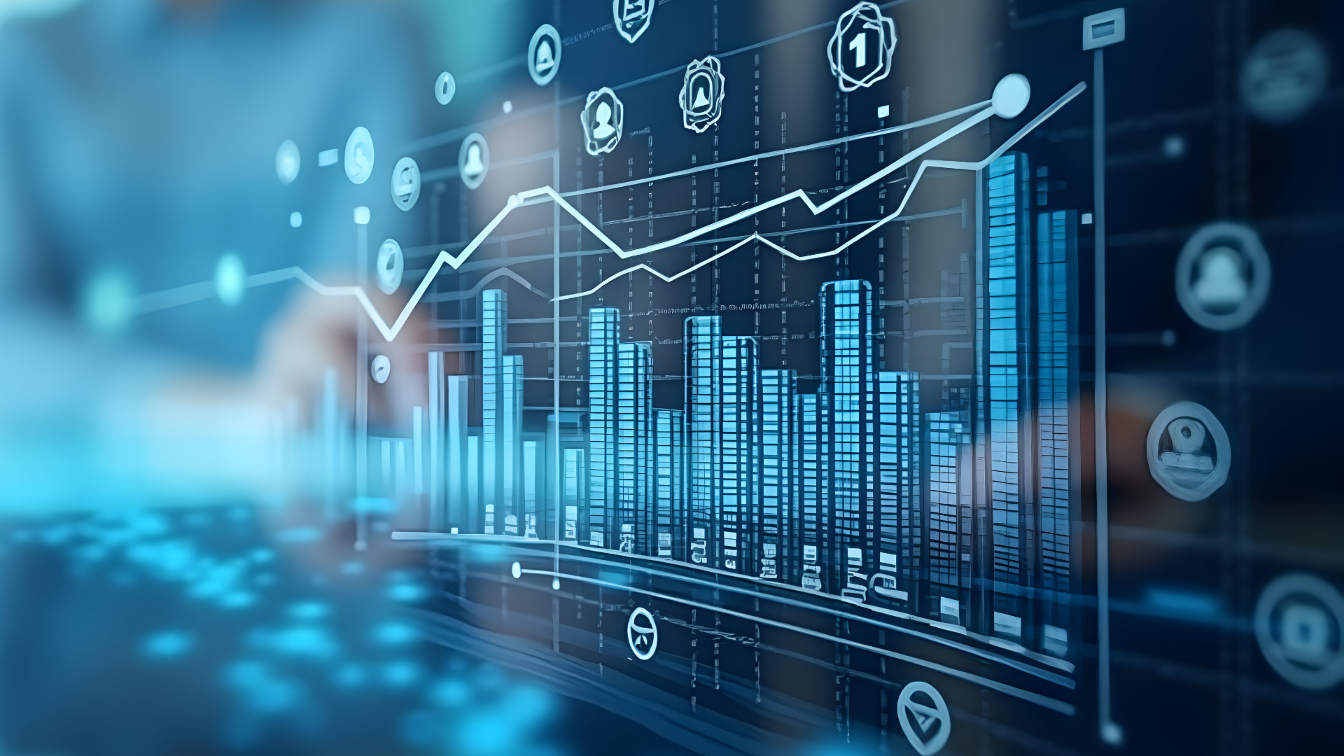 Data visualization dashboard showing growth and performance trends